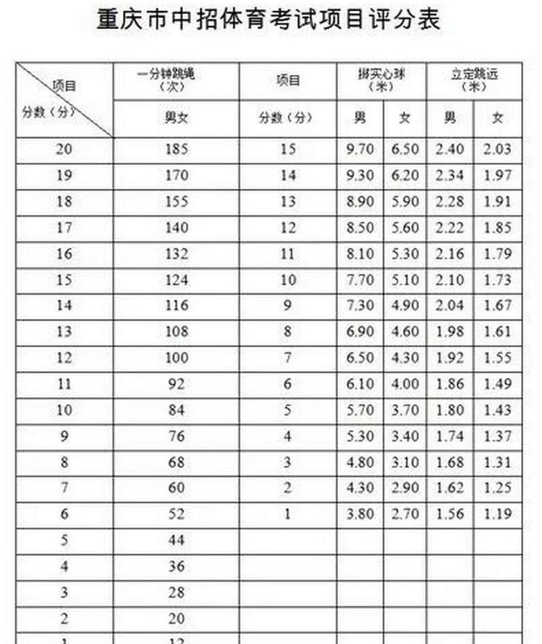 山东中考体育评分标准详解