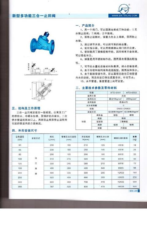多功能止回阀型号